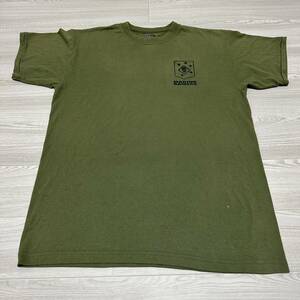 ☆人気商品☆ 沖縄 米軍放出品 DUKE USMC MARINE RAIDERS ミリタリー 半袖 Tシャツ オシャレ ファッション 古着 OD LARGE (管理番号K112)