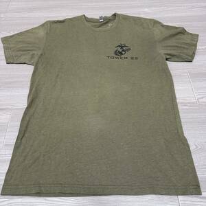 沖縄 米軍放出品 USMC MARINE ミリタリー 半袖 Tシャツ オシャレ ファッション 古着 ビンテージ LARGE (管理番号TU109)