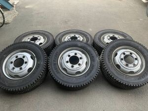 バリ山 スタッドレス ホイール 6本セット ダンロップ DECTES SP001 245/70R19.5 136/134J