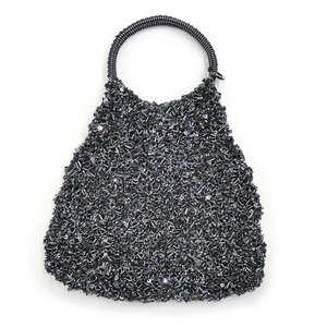  Anteprima bag ANTEPRIMA wire spangled beads handbag black x navy lady's OJ10455