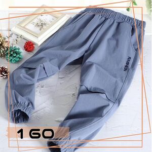 【GW限定セール】ジュニアパンツ ブルー 160 カーゴパンツ シンプル カジュアル キッズ 子供服