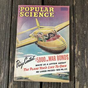 即決⑭ 1940s Popular Science ビンテージ マガジン 雑誌 第二次世界大戦 古着 ミリタリー ピンナップ プロペラ機 アドバタイジング 広告