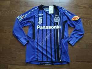 新品未使用 UMBRO アンブロ ガンバ大阪 2009 ホームユニフォーム　長袖　No.5 山口智 直筆サイン入り サイズM-L