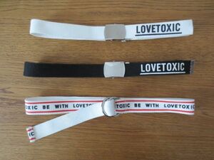 *LOVETOXIC Rav toki belt 3 pcs set black white 