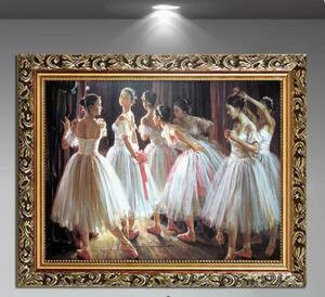 Art hand Auction 最新作人気推薦☆油絵 バレエを踊る女の子 装飾画, 絵画, 油彩, 人物画