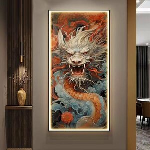 美品★覇気 龍 玄関装飾画廊下通路にリビング壁画を描 インテリア