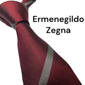 677美品　Ermenegildo Zegna エルメネジルドゼニア　ネクタイ　タグ付き　ストライプ