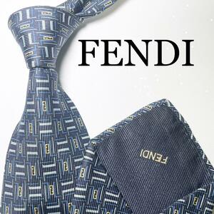 411.[美品]FENDI フェンディ　ネクタイ　ズッカ柄　総柄　イタリア