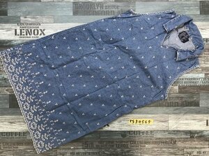 SOLUTIONS レディース ボタニカル刺繍 デニム調 ロングノースリーブワンピース L 青