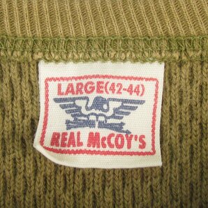 AT8164 REAL McCOY'S リアルマッコイズ ヘビーウェイト サーマル 長袖Tシャツ LARGE オリーブ系の画像3