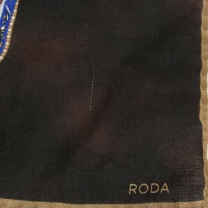 YO16841 RODA ロダ ハンカチ スカーフ スカル ダークブラウン 未使用（クリックポスト可）の画像6