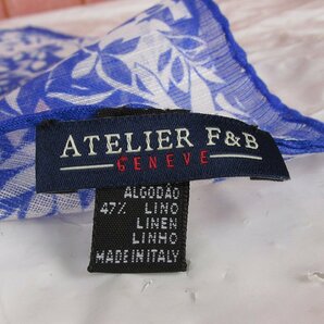YO16903 Atelier F&B アトリエ エフ&ビー ポケットチーフ ハンカチ ブルー系（クリックポスト可）の画像3