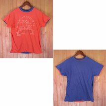 ST10246 Champion チャンピオン 80s リバーシブル Tシャツ トリコタグ USA製 レッド系×ネイビー系 LARGE_画像1