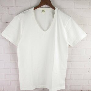 ST10262 REAL McCOY'S リアルマッコイズ Vネック Tシャツ SMALL 未使用 ホワイト（クリックポスト可）の画像1