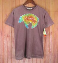 LST10248 HIHO BATIK ハイホーバティック Tシャツ SUMMER OF LOVE ろうけつ染め マルーン系 small 未使用（クリックポスト可）_画像1