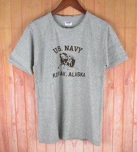 ST10337 DUBBLE WORKS ダブルワークスTシャツ U.S.NAVY KODIAK,ALASKA グレー M（38-40）未使用（クリックポスト可）