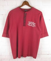 ST10209 RJB アールジェイビー ヘンリーネック Tシャツ 42 レッド系（クリックポスト可）_画像1