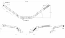 Φ28.6mm アルミテーパーハンドルバー 670mm シルバー 銀 汎用 N-MAXなど_画像2