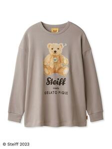 新品 ジェラートピケ【Steiff】テディベア ロングTシャツ(BRW)