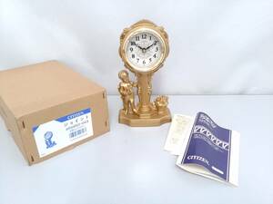 [ beautiful goods ]CITIZEN Citizen joint 4RG850 quartz bracket clock / gold color finish / ivory / angel /enzeru/ clock / height approximately 22cm/ interior /LNP2-6