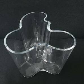 【美品】IITTALA イッタラ ALVAR AALTO アルヴァ アアルト コレクション フラワーベース/クリア/ガラス/花瓶/高さ約12cm/インテリア/LAK1-6の画像4