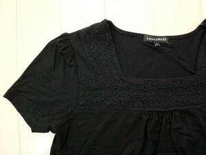 □LAURA ASHLEY ローラアシュレイ カットソー⑭（L）黒