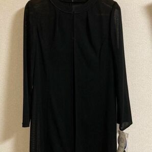 東京ソワール　TOKYO SOIR シースルー　カーディガン　コート　L 薄手 ジャケット ブラック 黒 長袖　冠婚葬祭　結婚式