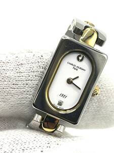 [ разряженная батарея ]CHARLES JOURDAN Charles *joru Dan кварц наручные часы комбинированный белый циферблат женский кейс :1.1cm