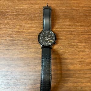 A4/【中古品】TIMEX レザーベルト 腕時計 クオーツ タイメックス 黒文字盤 TW2R71800 CR2016 ファッション 時計 の画像1