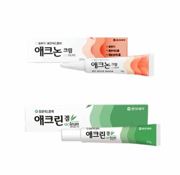 韓国直輸入 アクノンクリーム Acnon 13g / アクリンゲル Aclean 20g ニキビ 赤ニキビ ニキビケア 吹き出物