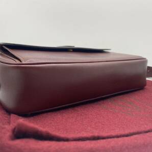 1円 正規品 未使用級 Cartier カルティエ ショルダーバッグ マストライン レザー ギャランティーカード 袋 ボルドー レディース 斜め掛けの画像6