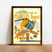 プランターズ ミスターピーナッツ 広告 ポスター 1960年代 アメリカ ヴィンテージ 雑誌 【額付】_画像1