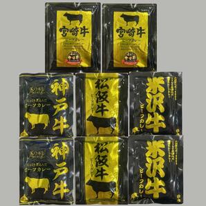 39【五大和牛 松坂牛 神戸牛 宮崎牛 米沢牛 ご当地カレー 8点セット】国産 和牛 カレー ビーフカレー レトルトカレーの画像1