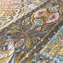 袋帯 金銀糸 刺繍 花唐草に動物文 鳥 鹿 ゴールド パープル マルチカラー 帯丈436cm 帯幅30.5cm y279-2610282【Y商品】和装 着物 18_画像5