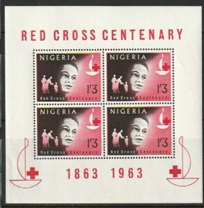 ナイジェリア２３　1986年～1995年（未使用 記念　小型シート　赤十字）１種