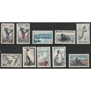 仏領南極 12 1956年～1963年（未使用 記念 ペンギン アザラシ 鳥 小ロット）１０種の画像1