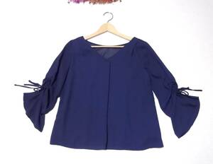 [PROPORTION BODY DRESSING] navy blue 7 minute sleeve blouse 2* new goods!