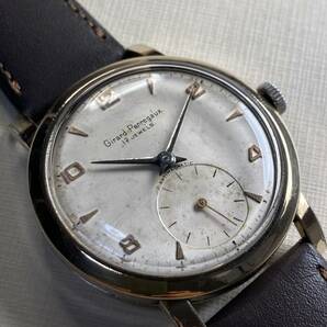 希少！  Girard-Perregaux ジラールペルゴ スモセコ メンズウオッチ 24KGPブラスケース  手巻 1950年台？ ヴィンテージの画像3