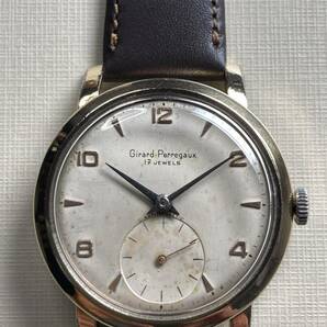 希少！  Girard-Perregaux ジラールペルゴ スモセコ メンズウオッチ 24KGPブラスケース  手巻 1950年台？ ヴィンテージの画像1