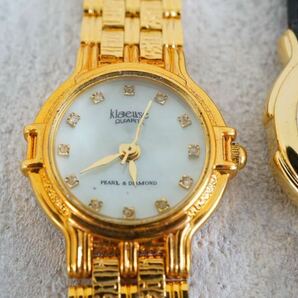 F268 klaeuse/クロイゼ ゴールドカラー 腕時計 3点 アクセサリー クォーツ メンズ レディース 大量 まとめて おまとめ まとめ売り 不動品の画像2