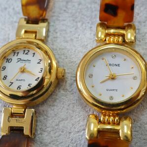 F69 べっ甲系 ゴールドカラー 腕時計 7点セット ヴィンテージ アクセサリー クォーツ 大量 まとめて おまとめ まとめ売り 色々 不動品の画像2
