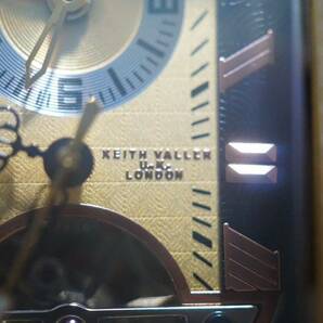 F406 稼動品 KEITH VALLER/キースバリー スケルトン メンズ 腕時計 スクエア クォーツ ゴールドカラー ブランド アクセサリー の画像3
