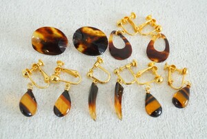 B418ps.@ tortoise shell tortoise shell earrings both ear .. Vintage accessory antique large amount set together . summarize set sale ear decoration 