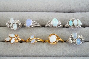 B488 natural opal opal ring ring Vintage accessory color stone large amount set together . summarize set sale ornament 