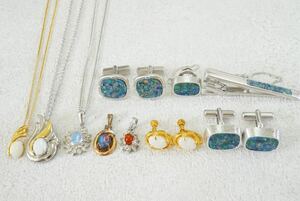 B606 オパール ネックレス ペンダント イヤリング他 ヴィンテージ アクセサリー opal 大量 セット まとめて おまとめ まとめ売り