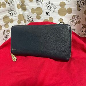 PaulSmith ポールスミス長財布 ジップストローグレイン2 ネイビー！