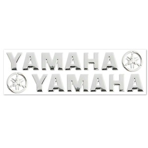 Yamaha ヤマハ 3D 立体エンブレム バイクステッカー 【シルバー】 送料無料 Bike Stickerの画像2
