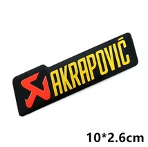 AKRAPOVIC アクラポビッチ 耐熱アルミステッカー　マフラーステッカー　バイクステッカー　デカール　アクラ　レーシング 10*2.6cm_画像1