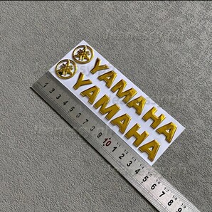 Yamaha ヤマハ 3D 立体エンブレム バイクステッカー 【Gold】 送料無料 Bike Sticker デカール 2枚セットの画像1