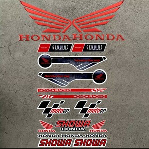 防水反射　Honda Racing ステッカー / 3M 立体樹脂 ホンダ Logo ２枚 (右/左)ヘルメットステッカー　バイクステッカー　デカール